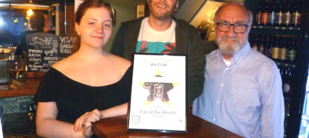 May Pub of the Month presentation – The Ale Club